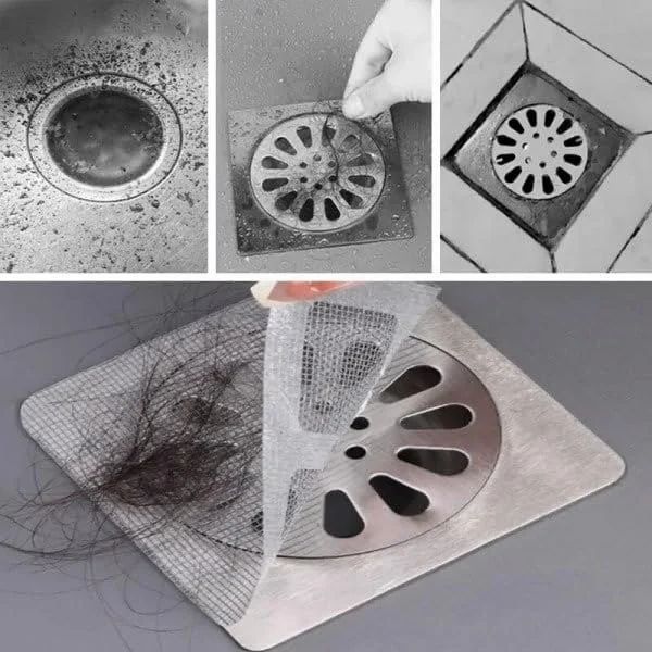 Disposable shower drain cover hair catcher